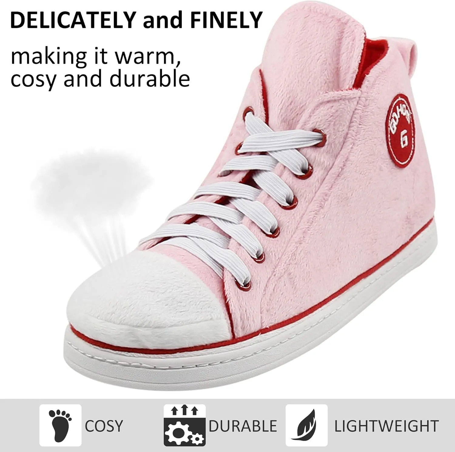 Sneaker Slippers for Women Fashion Indoor House Slipper Boots, Women's Super Soft Warm High Top Plush House Shoes for Women Slippers