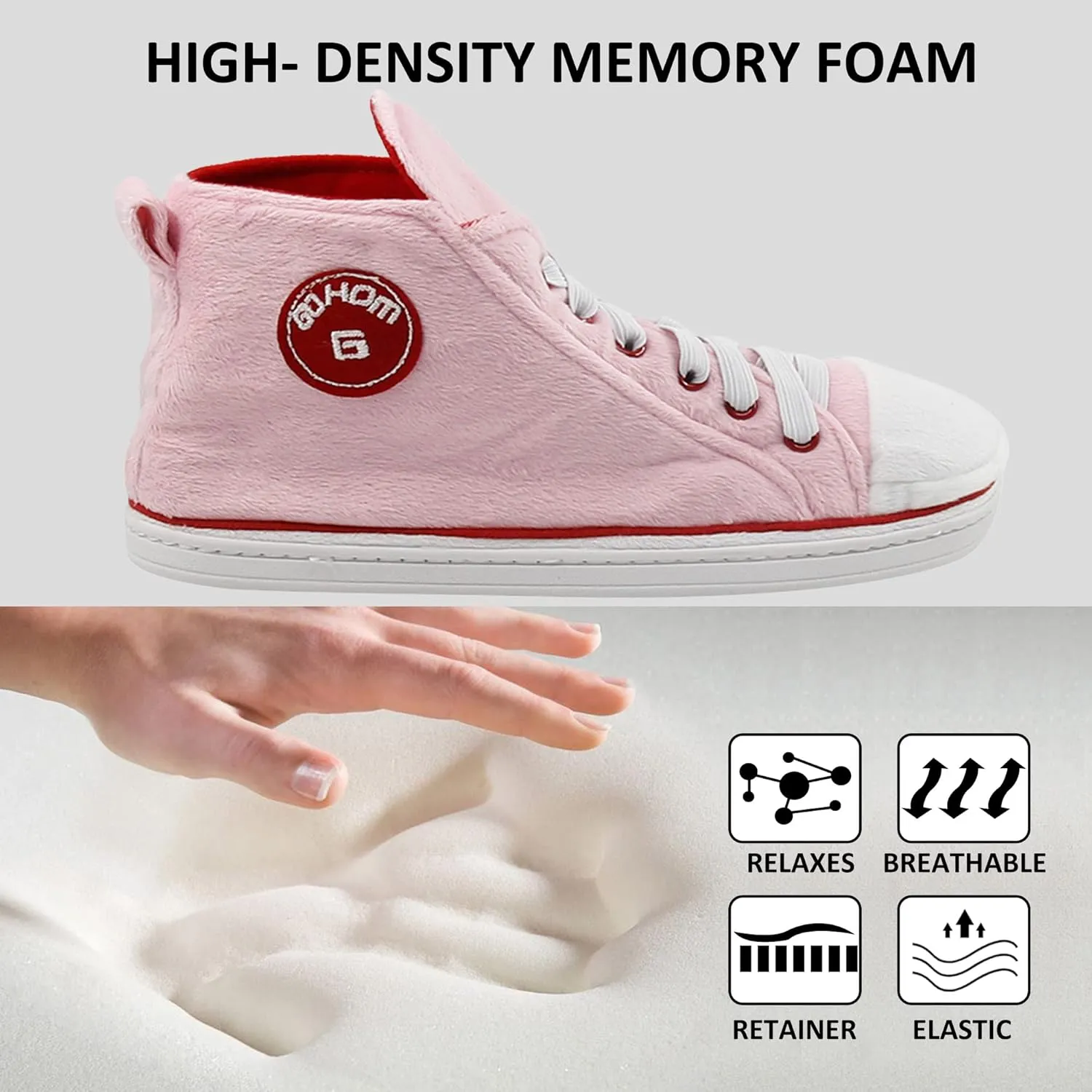 Sneaker Slippers for Women Fashion Indoor House Slipper Boots, Women's Super Soft Warm High Top Plush House Shoes for Women Slippers