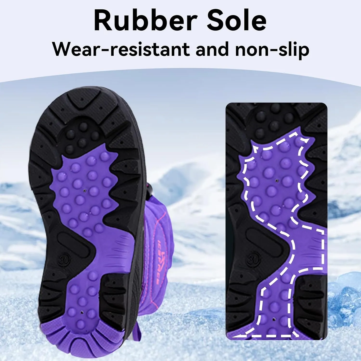 Snow Boots for Kids Waterproof Durable and Slip Resistant Winter Snow Boots for Boys and Girls with Insulated Fleece Lining, Perfect for Snowy Adventures. Ideal Snow Boots toddler to Keep Feet Warm and Dry