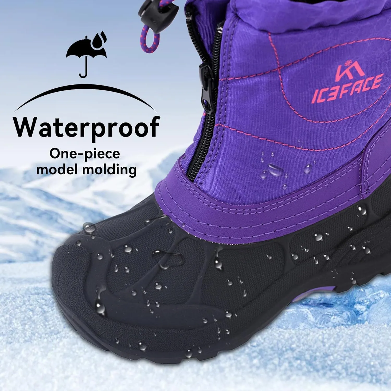 Snow Boots for Kids Waterproof Durable and Slip Resistant Winter Snow Boots for Boys and Girls with Insulated Fleece Lining, Perfect for Snowy Adventures. Ideal Snow Boots toddler to Keep Feet Warm and Dry