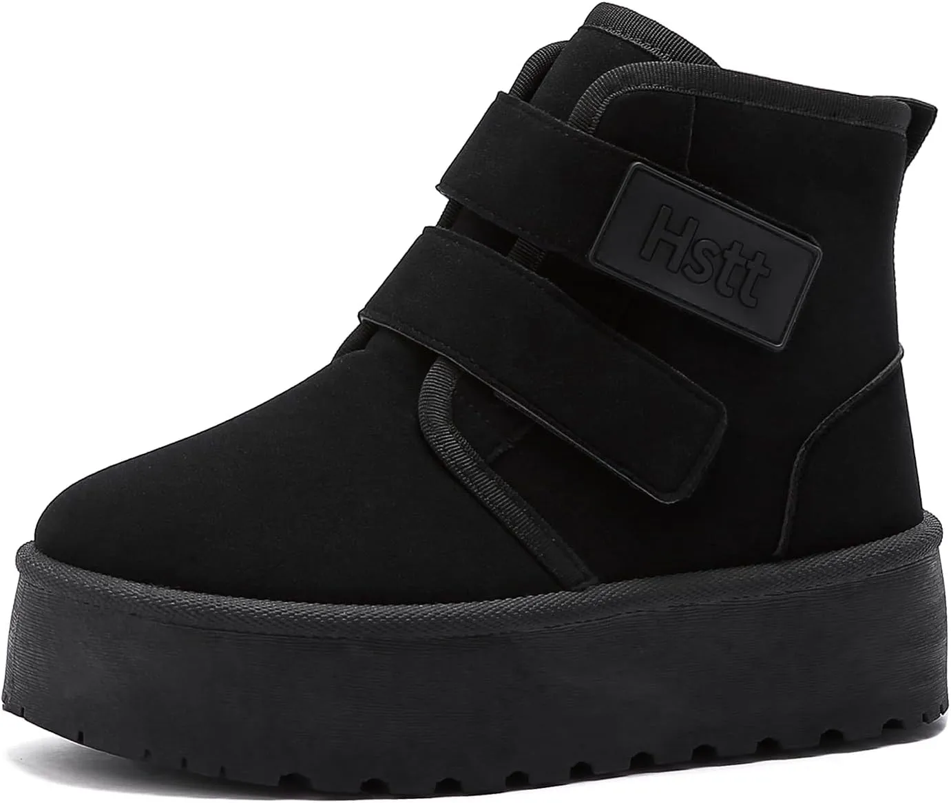 Snow Boots for Women Classic Genuine Suede Leather Winter Boots, Platform Anti-Slip Womens Fur Boots with Memory Foam, Lightweight Ankle Boots Comfort Fuzzy Slippers Shoes