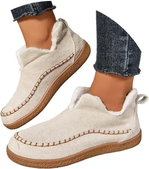 Snow Boots for Women Short Ankle Anti-Slip Boot Fur Fleece Lined Sneakers House Slippers Boot For Outdoor