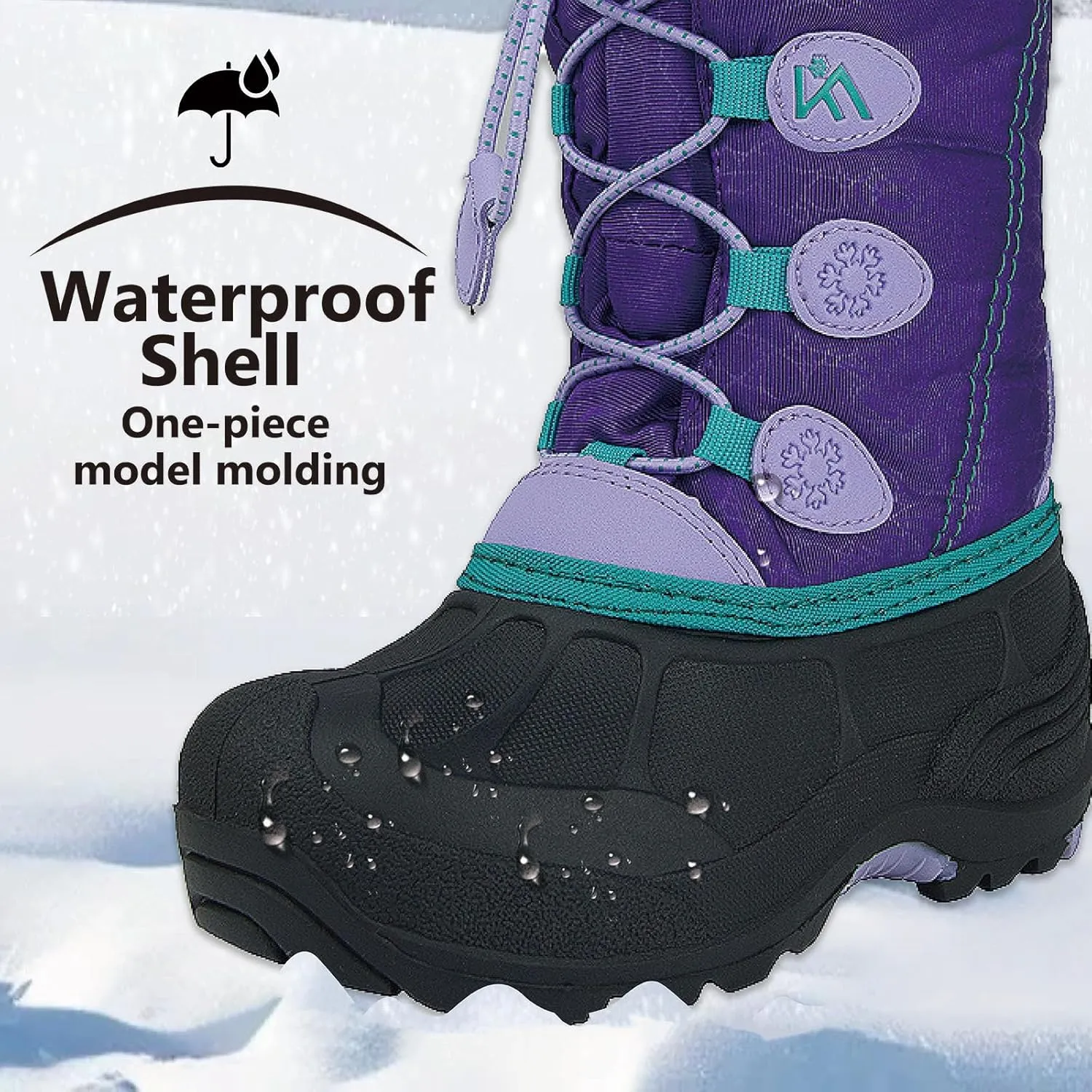 Snow Boots Kids Waterproof Durable and Slip Resistant Winter Snow Boots for Boys and Girls with Insulated Fleece Lining Perfect for Snowy Adventures Ideal Snow Boots toddler to Keep Feet Warm and Dry