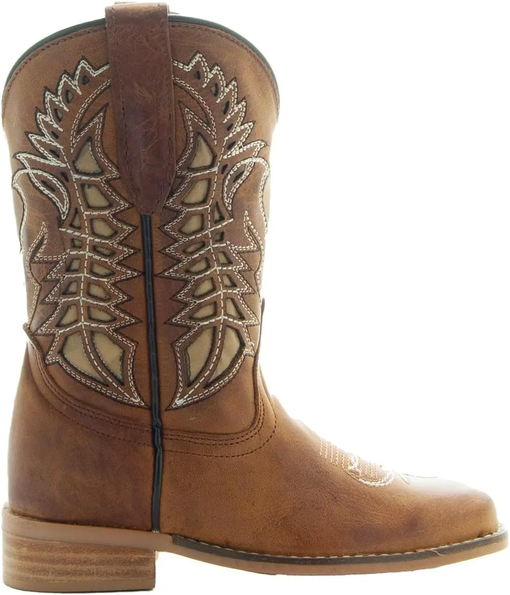 Soto Boots Kid's Square Toe Boots, Geniune Leather Kid's Cowboy Boots, Toddler Western Boots, K3007 (,)