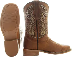 Soto Boots Kid's Square Toe Boots, Geniune Leather Kid's Cowboy Boots, Toddler Western Boots, K3007 (,)