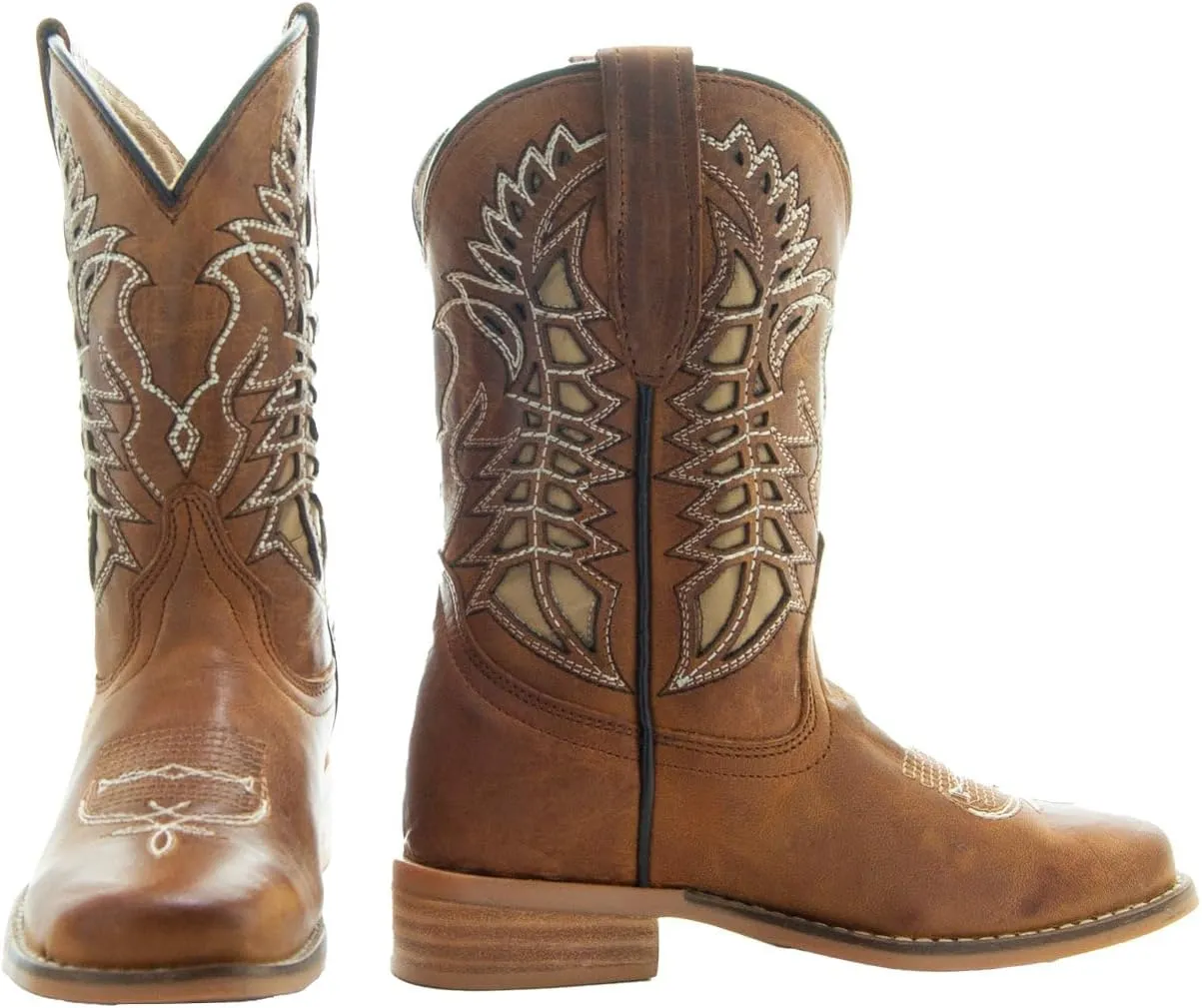 Soto Boots Kid's Square Toe Boots, Geniune Leather Kid's Cowboy Boots, Toddler Western Boots, K3007 (,)