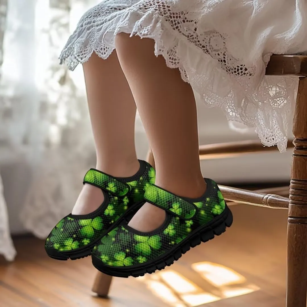 St. Patrick's Day Toddler Little Girl Mary Jane Dress Shoes Ballet Flats School Uniform Shoes for Wedding, Party
