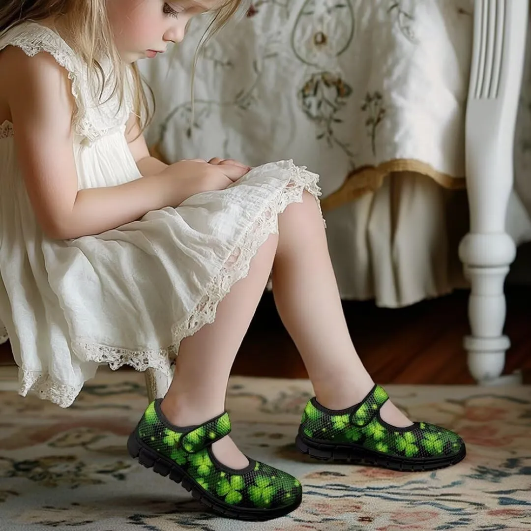 St. Patrick's Day Toddler Little Girl Mary Jane Dress Shoes Ballet Flats School Uniform Shoes for Wedding, Party