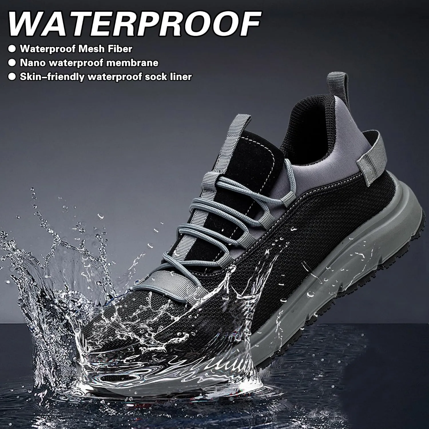 Steel Toe Shoes for Men Women丨Non Slip Waterproof Work Safety Sneakers
