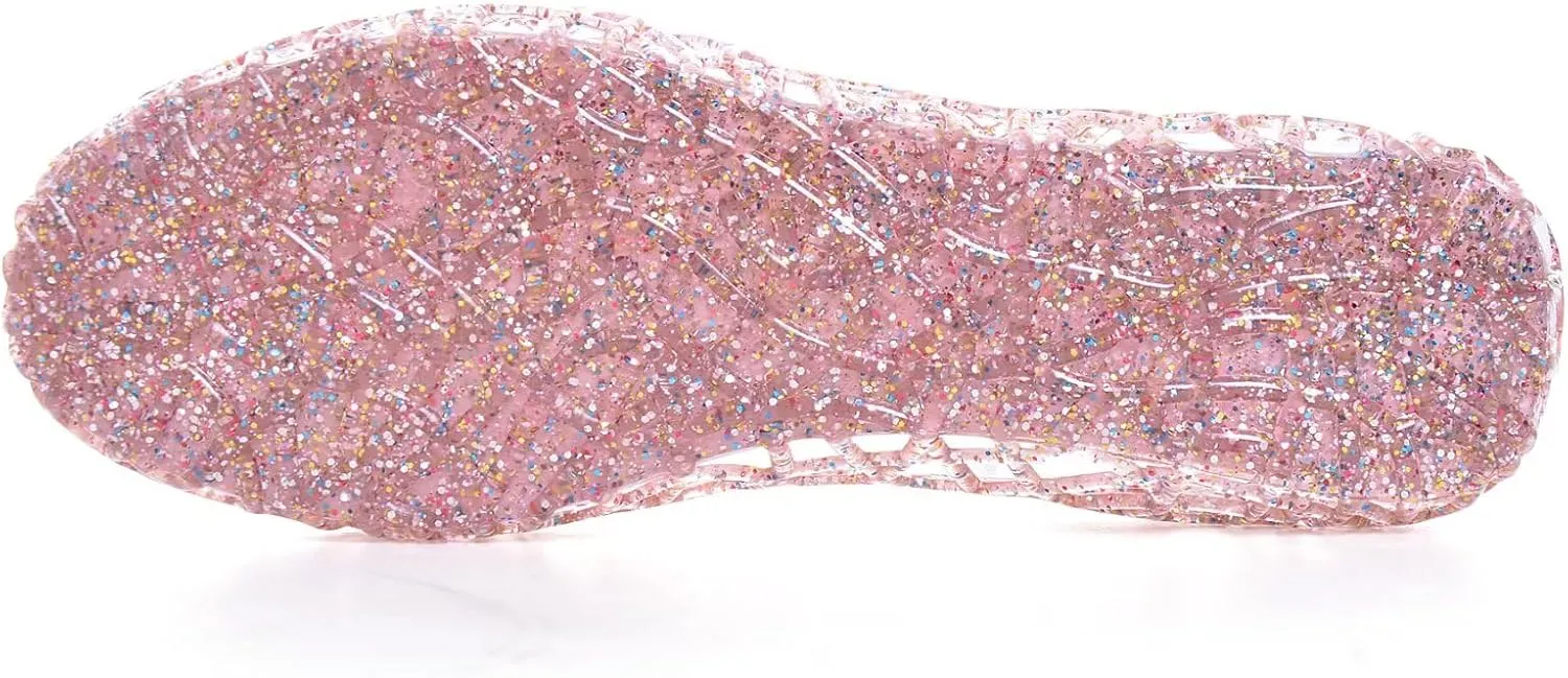Stunner Women's Beach Jelly Shoes Slip On Crystal Summer Soft Hollow Ballet Flats