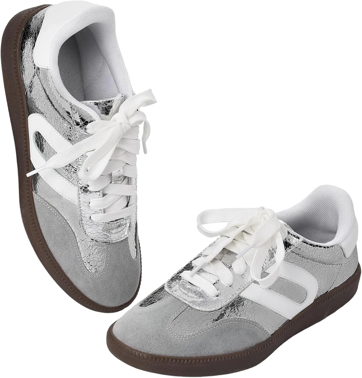Stylish Fashion Sneakers for Women - Versatile Tennis, Running & Work Shoes, Available in Black, Silver, Gold, and White, Comfortable, Durable & Trendy Footwear for Every Occasion