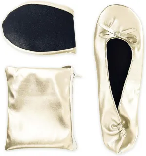 Stylish Foldable Ballet Flats for Women Portable Roll Up Travel Shoes for Wedding Bridesmaid Includes Carrying Pouch