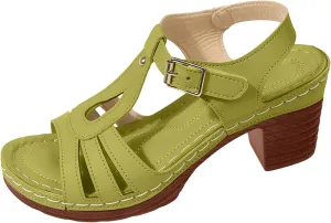 SuanlaTDS Chunky Heeled Sandals for Women Dressy Summer 2025 Buckle Ankle Strap Hollow Out Open Toe High Heel Pum-s with Arch Support Prom Dance Comfortable Sexy Elegant Block Heeled Sandal