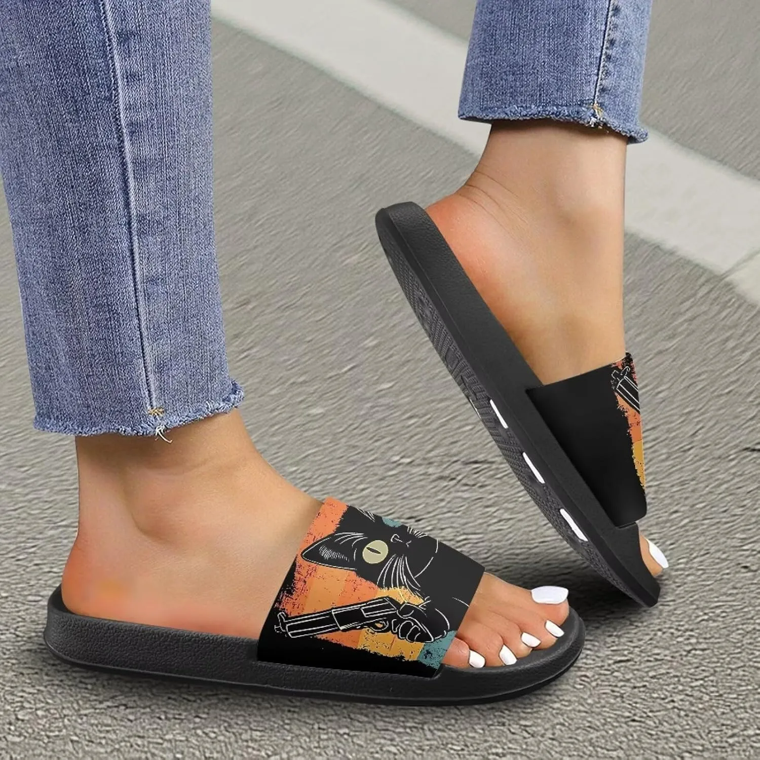 Summer Slide for Women Slip on Sandals Lightweight Cloud Soft Slippers Non-Slip Shower Slipper SizeUS 5-12.5