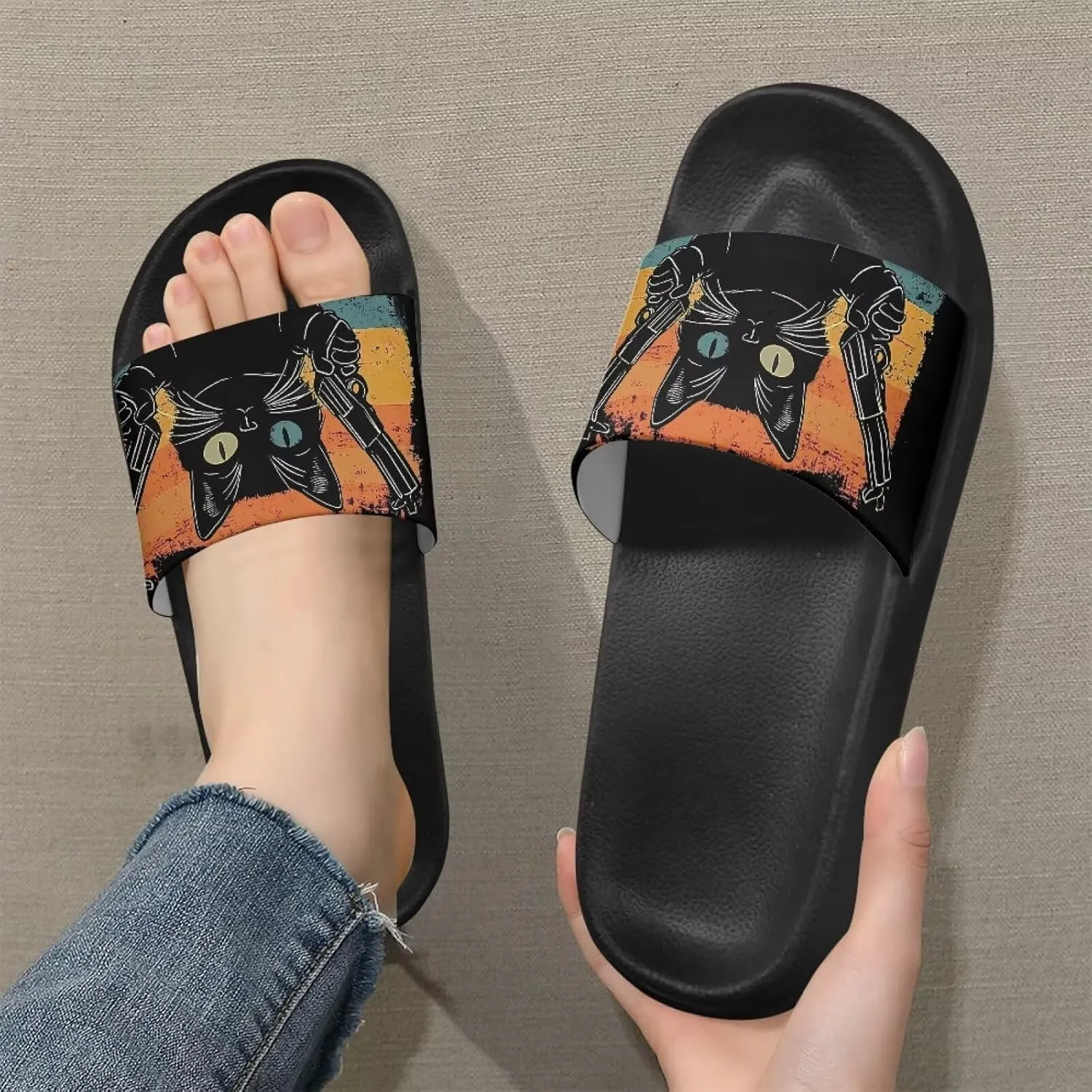 Summer Slide for Women Slip on Sandals Lightweight Cloud Soft Slippers Non-Slip Shower Slipper SizeUS 5-12.5