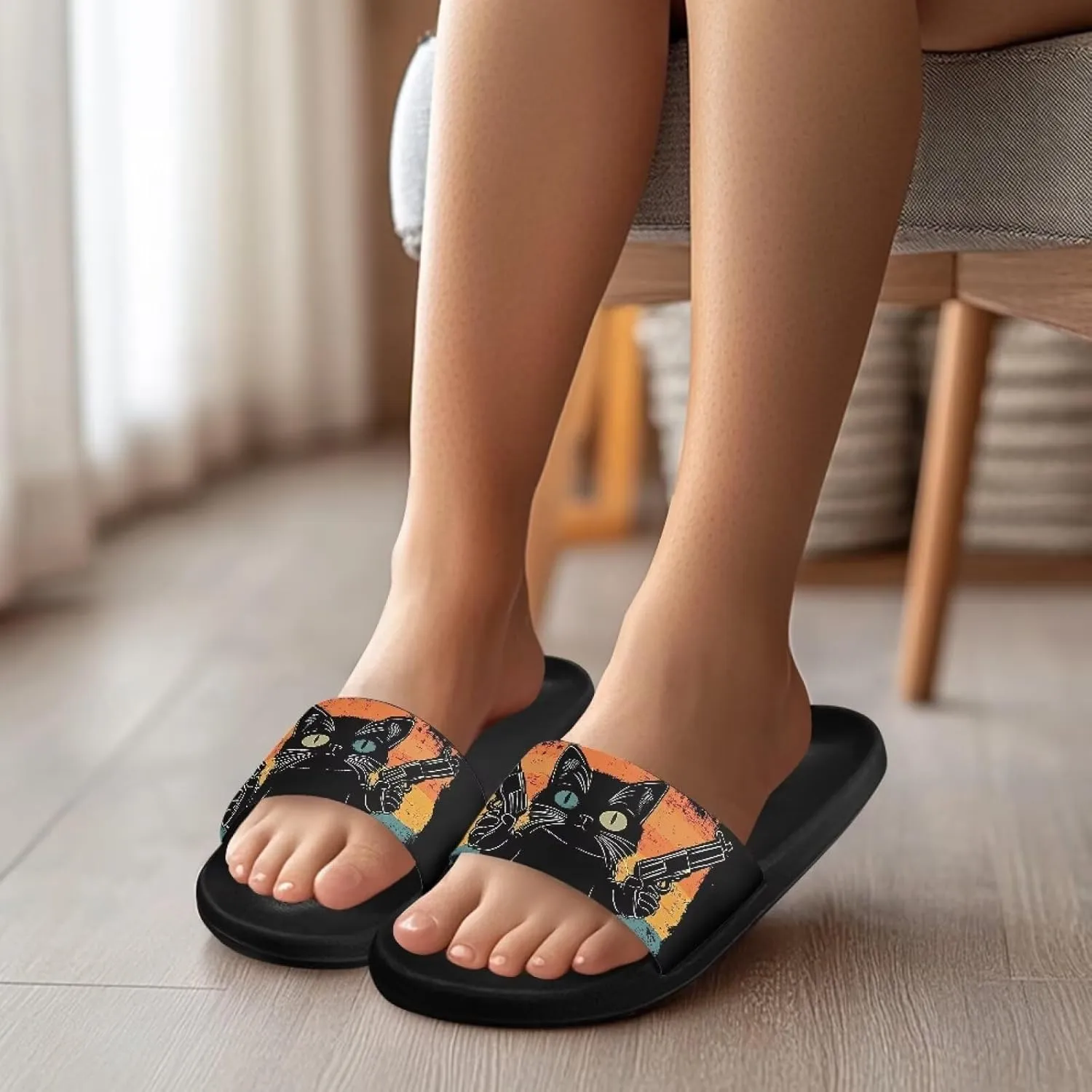 Summer Slide for Women Slip on Sandals Lightweight Cloud Soft Slippers Non-Slip Shower Slipper SizeUS 5-12.5