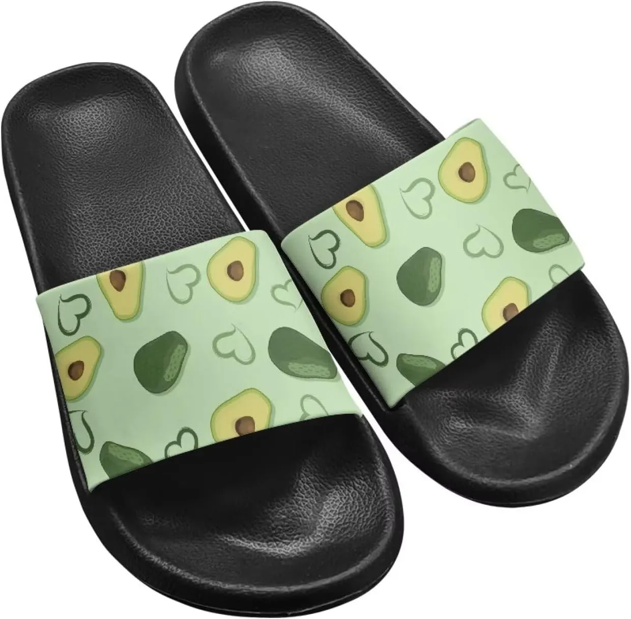 Summer Slide Sandals for Women Lightweight Comfort Slip On Slides Soft-Soled Non-Slip Sandals Open-Toe Shower Slippers Casual Walking at Home Black Size 5-12.5