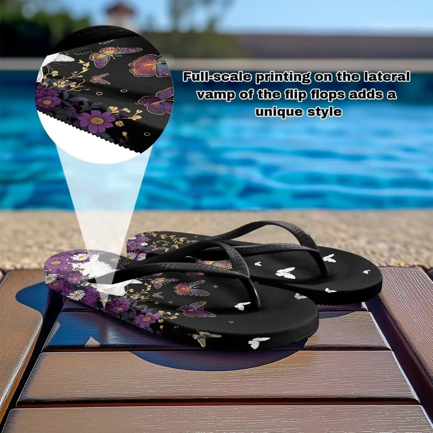 Summer Slides for Women Non Slip EVA Sole Pool Sandals