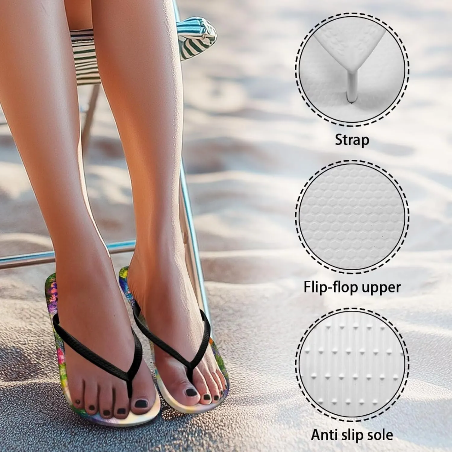 Summer Slides for Women Non Slip EVA Sole Pool Sandals