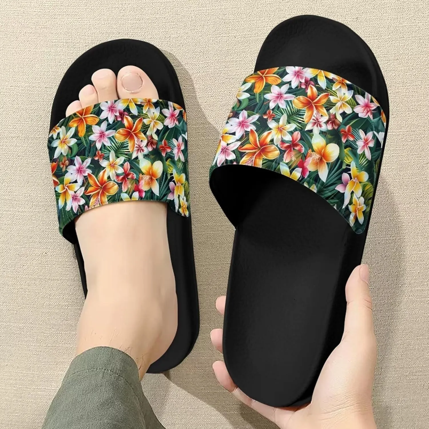 Summer Women Slipper Indoor Outdoor Casual Slippers Non-slip Shower Single Band Open Toe Slide Sandals