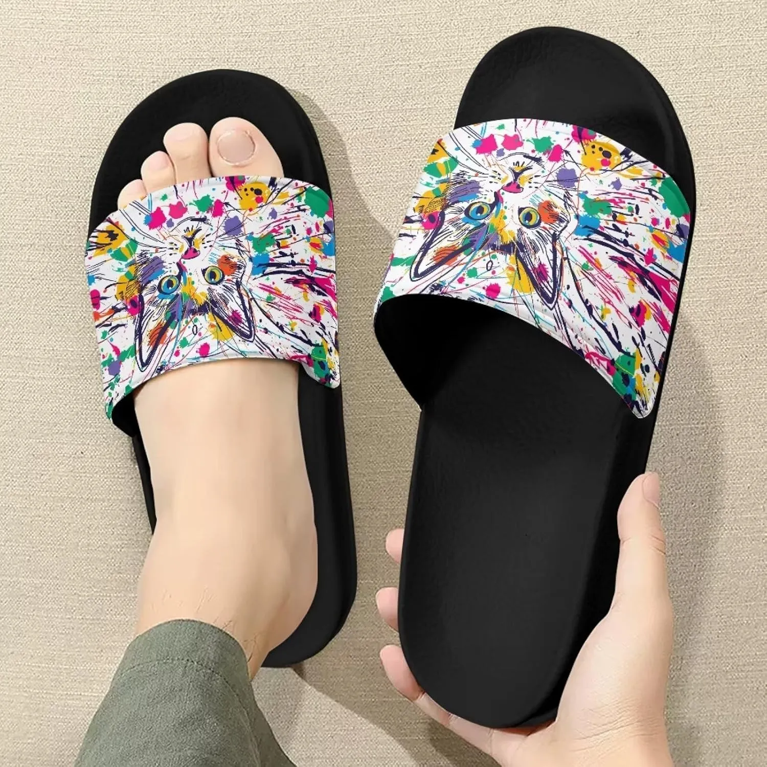 Summer Women Slipper Indoor Outdoor Casual Slippers Non-slip Shower Single Band Open Toe Slide Sandals