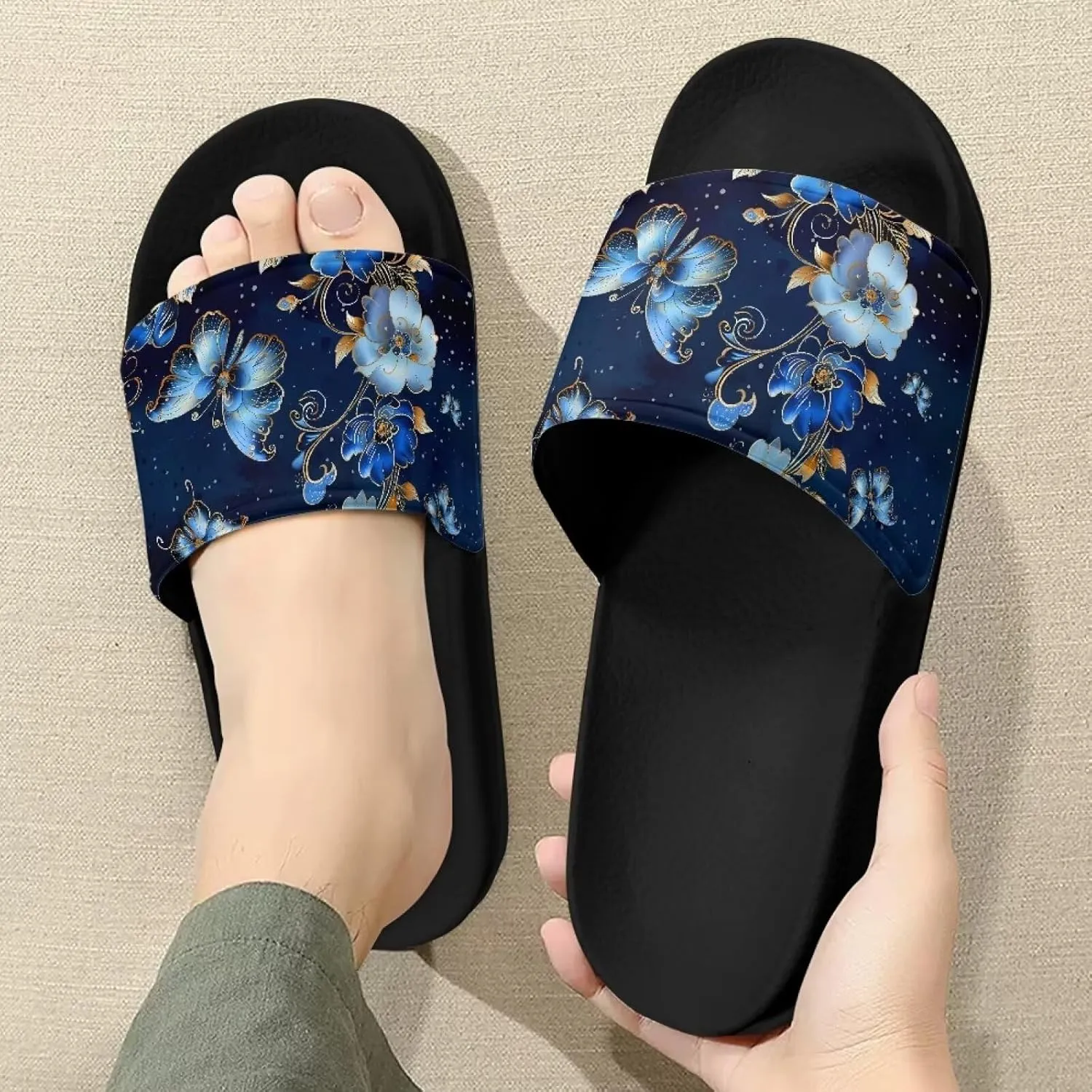 Summer Women Slipper Indoor Outdoor Casual Slippers Non-slip Shower Single Band Open Toe Slide Sandals