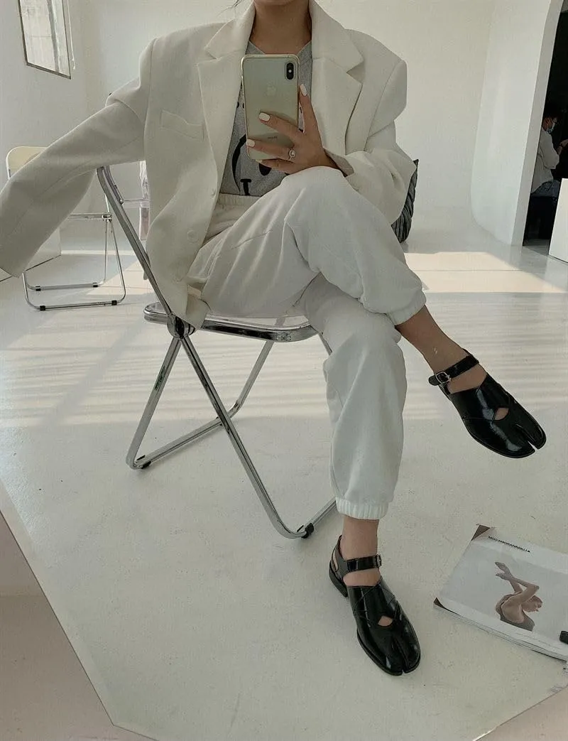 Tabi Shoe Split Toe Slip on Mary Jane Slingback Pumps Emo Rave Flat Sandals Y2K Kawaii Elegant Dressy Fashion Trendy Shoes Back to School Spring Summer Fall Outdoors Beach Cruise
