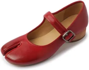 Tabi Shoes Split Toe Leather Mary Janes Sandals Slip On Breathable Soft Emo Alternative Cute Y2K Kawaii Fashion Trendy Pumps Beach Cruise Spring Summer Fall Outdoors