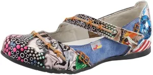 TMA EYES Multicolor Stitching Flat Soft Sole Unique Walking Style Women Shoes
