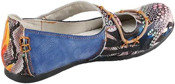 TMA EYES Multicolor Stitching Flat Soft Sole Unique Walking Style Women Shoes