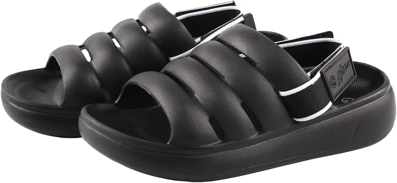 TMA EYES Women's Solid Colo Slip on Sandals Fashion Comfort Adjustable Flat Slippers