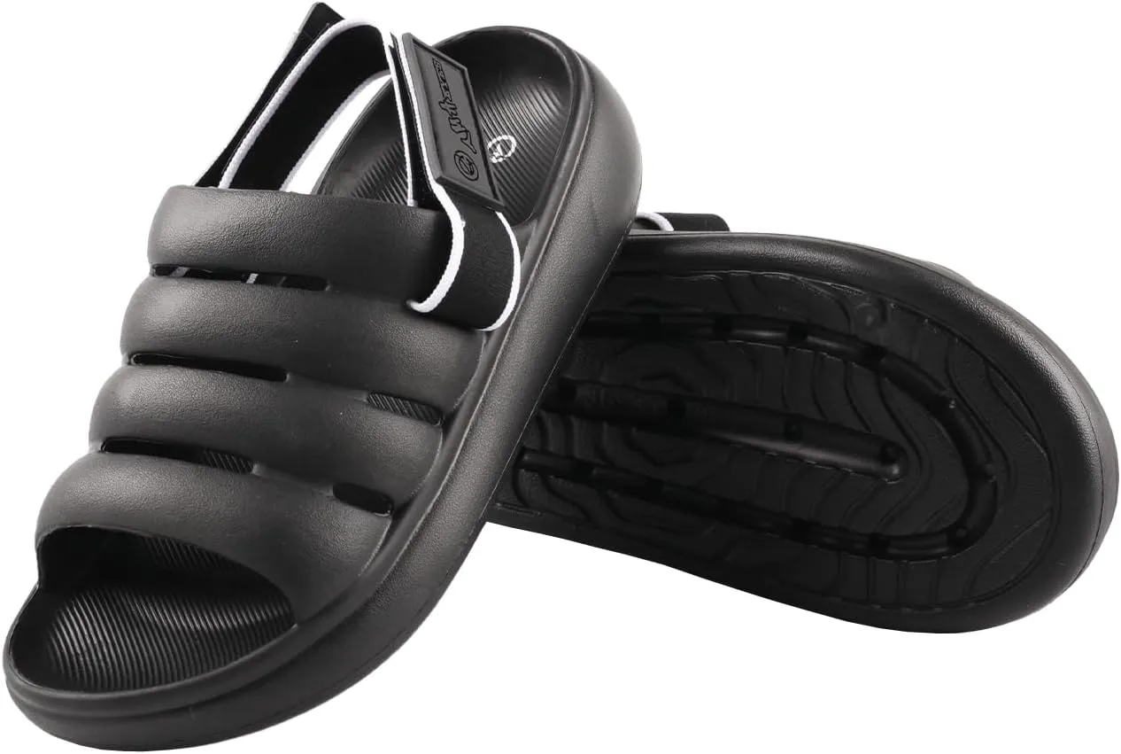 TMA EYES Women's Solid Colo Slip on Sandals Fashion Comfort Adjustable Flat Slippers
