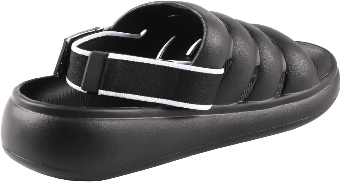 TMA EYES Women's Solid Colo Slip on Sandals Fashion Comfort Adjustable Flat Slippers