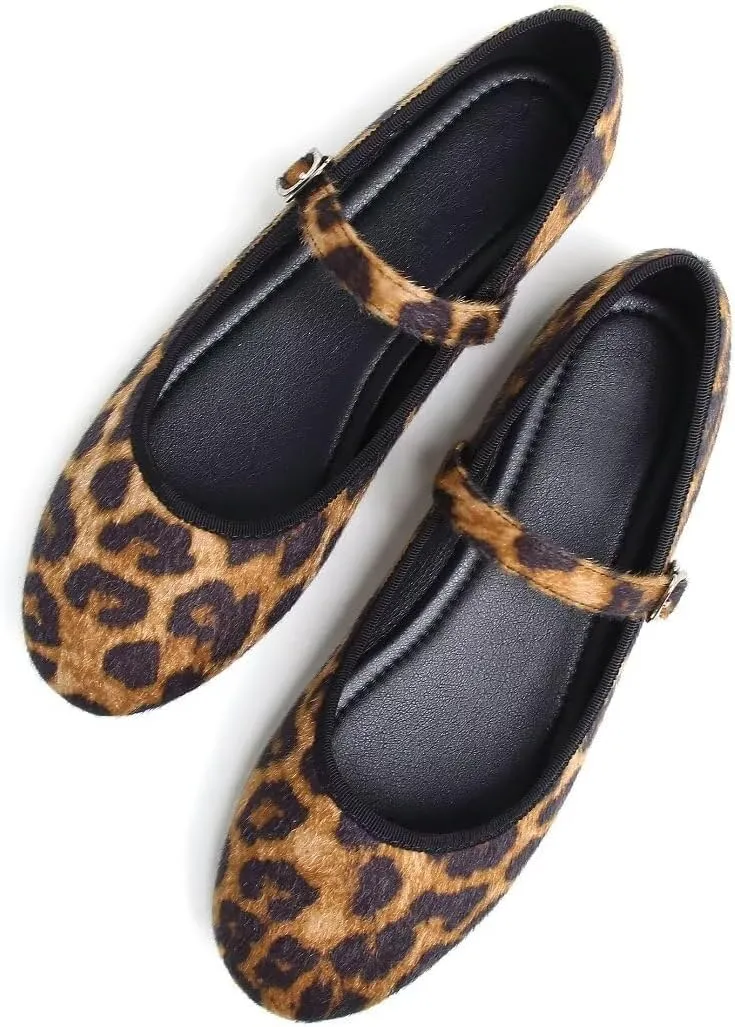 TN TANGNEST Leather Flats for Women Comfortable Square Toe Slip On Flats Soft Work Flats Retro Mary Jane Flats