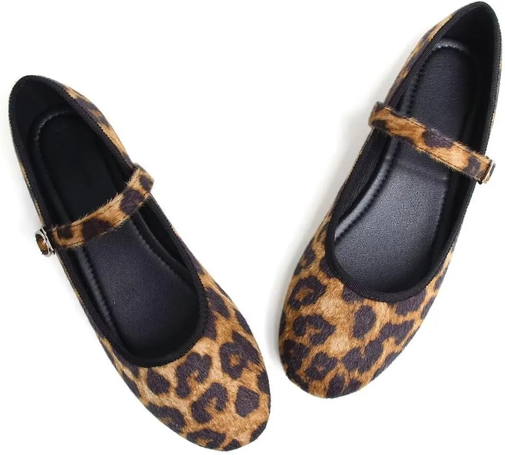 TN TANGNEST Leather Flats for Women Comfortable Square Toe Slip On Flats Soft Work Flats Retro Mary Jane Flats