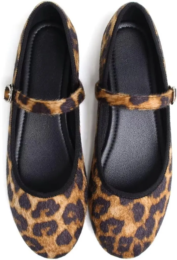 TN TANGNEST Leather Flats for Women Comfortable Square Toe Slip On Flats Soft Work Flats Retro Mary Jane Flats