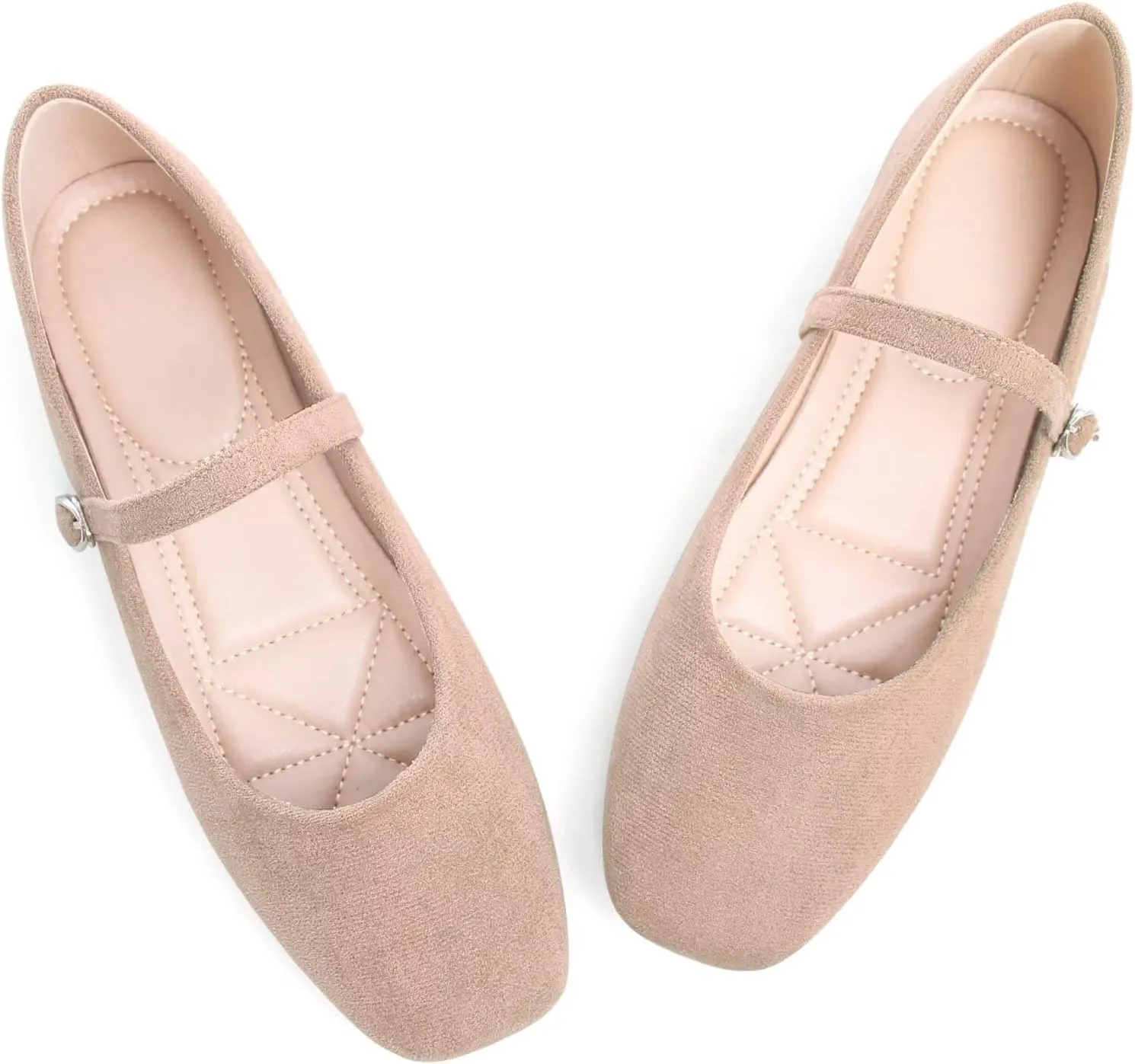 TN TANGNEST Leather Flats for Women Comfortable Square Toe Slip On Flats Soft Work Flats Retro Mary Jane Flats