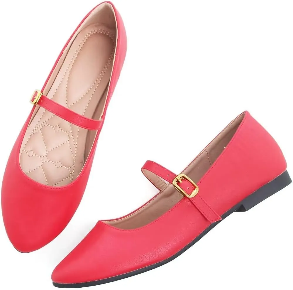 TN TANGNEST Leather Flats for Women Comfortable Square Toe Slip On Flats Soft Work Flats Retro Mary Jane Flats