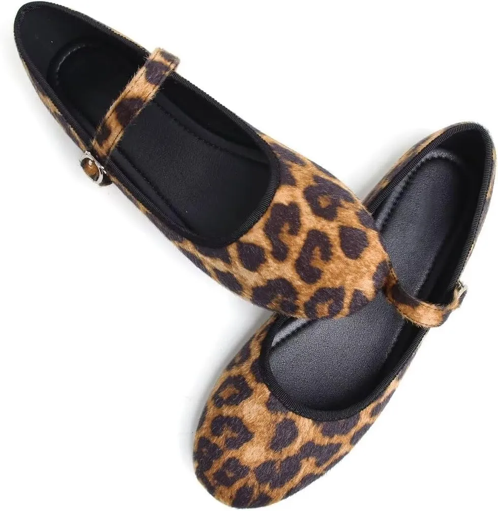TN TANGNEST Leather Flats for Women Comfortable Square Toe Slip On Flats Soft Work Flats Retro Mary Jane Flats