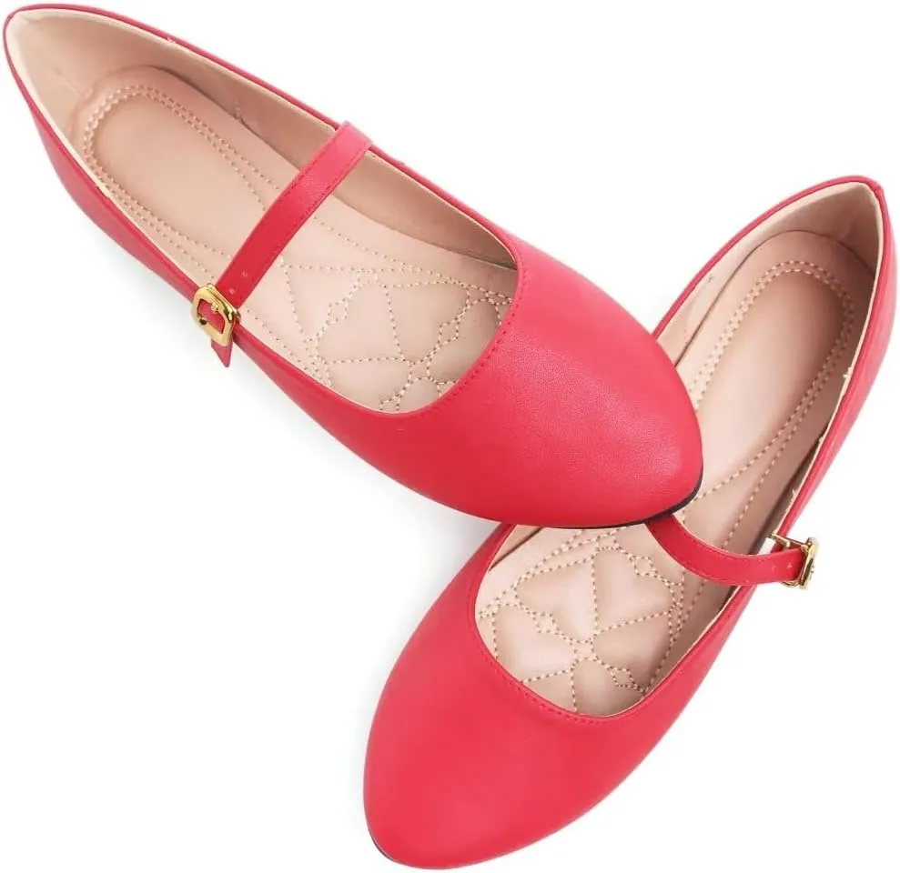 TN TANGNEST Leather Flats for Women Comfortable Square Toe Slip On Flats Soft Work Flats Retro Mary Jane Flats
