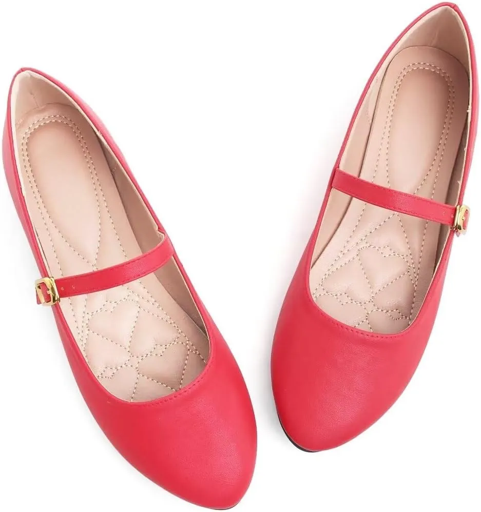 TN TANGNEST Leather Flats for Women Comfortable Square Toe Slip On Flats Soft Work Flats Retro Mary Jane Flats