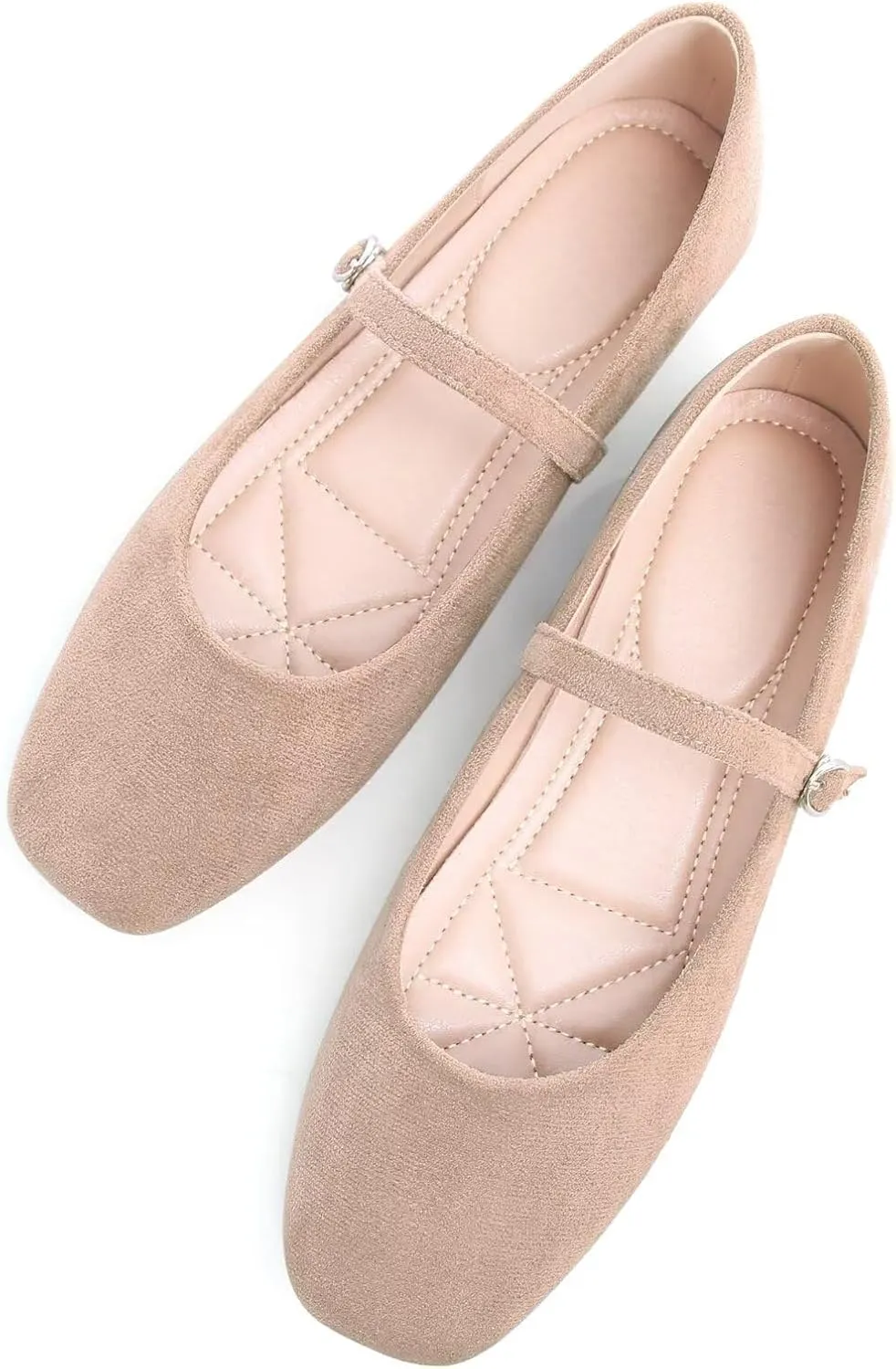 TN TANGNEST Leather Flats for Women Comfortable Square Toe Slip On Flats Soft Work Flats Retro Mary Jane Flats