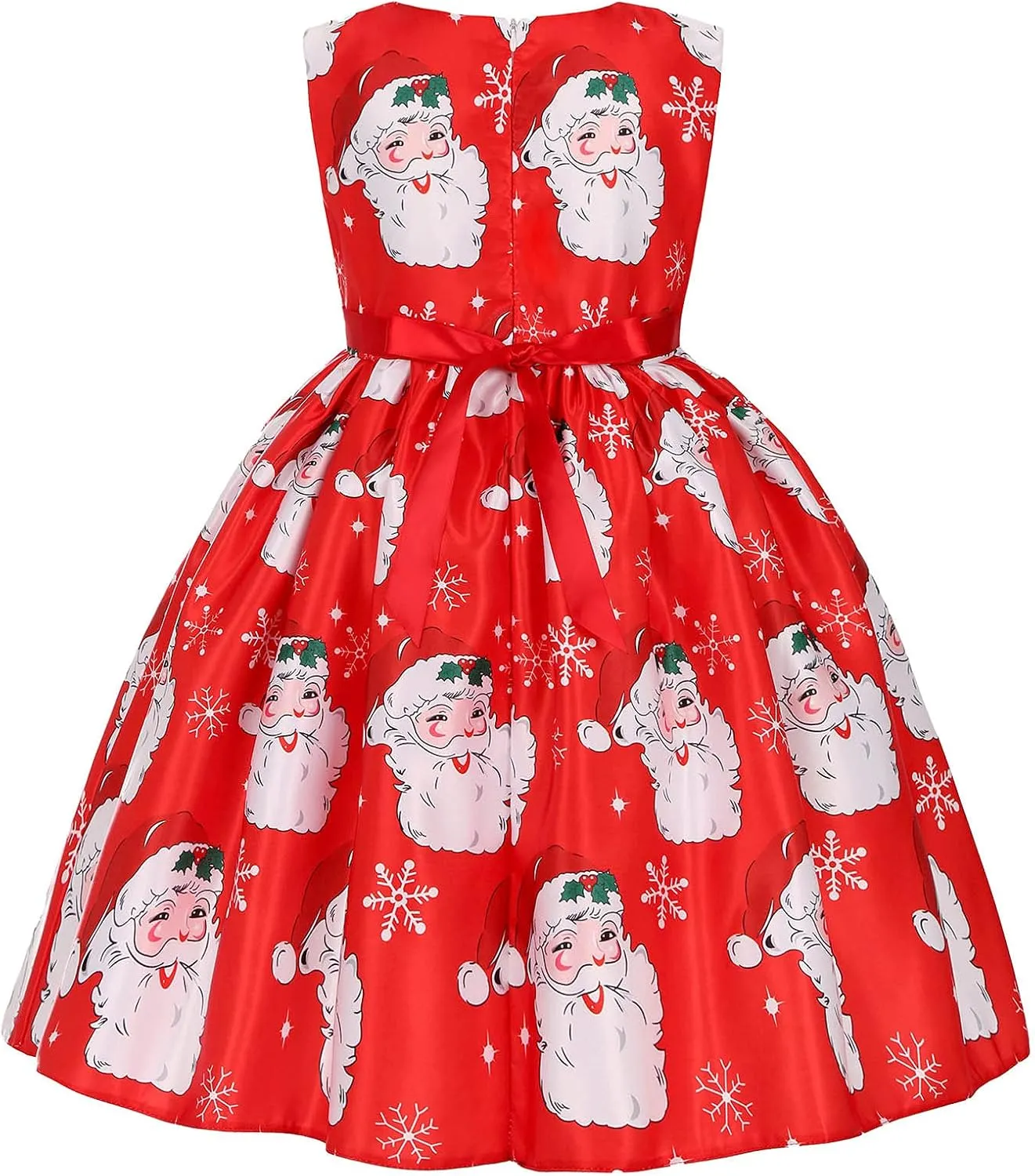 ToddlBy Girls Sleeveless Christmas Dress Santa Snowman Christmas Party Pageant Prom Formal Gowns Toddler Xmas