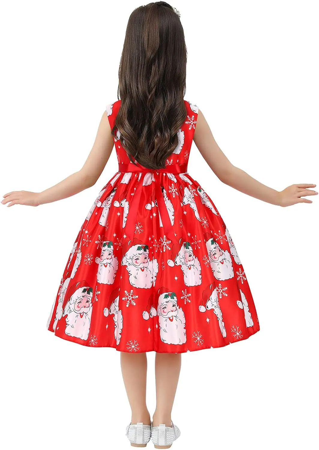ToddlBy Girls Sleeveless Christmas Dress Santa Snowman Christmas Party Pageant Prom Formal Gowns Toddler Xmas