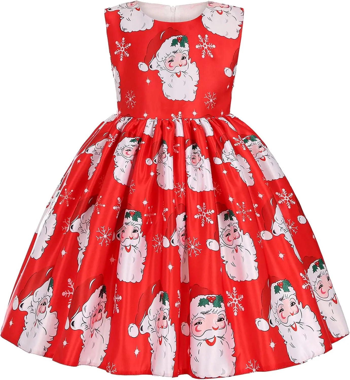 ToddlBy Girls Sleeveless Christmas Dress Santa Snowman Christmas Party Pageant Prom Formal Gowns Toddler Xmas