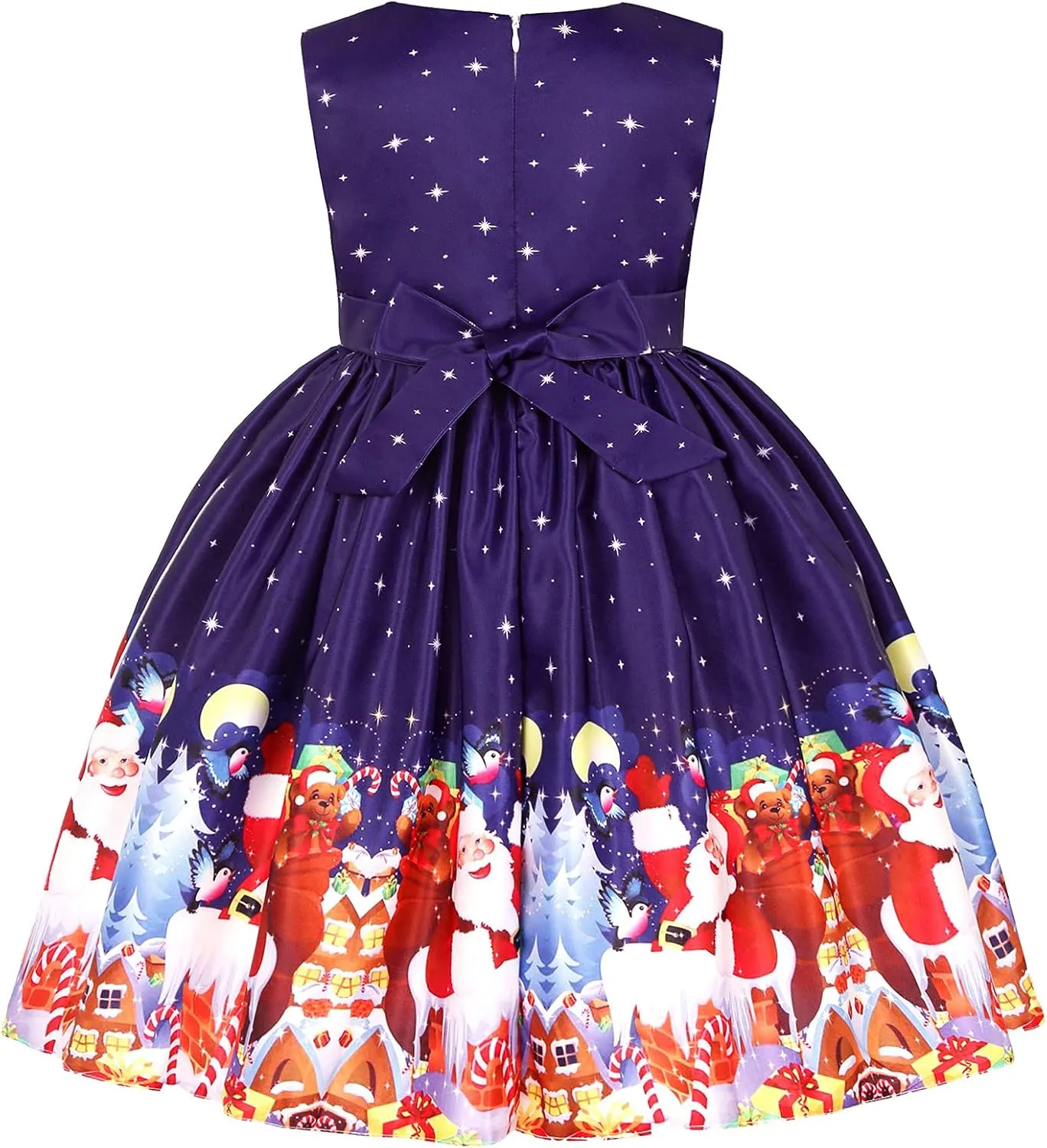 ToddlBy Girls Sleeveless Christmas Dress Santa Snowman Christmas Party Pageant Prom Formal Gowns Toddler Xmas