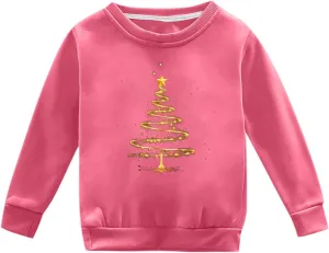 ToddlBy Kids Toddler Boys Girls Christmas Sweatshirt Baby Long Sleeve Sweaters Xmas Tree Crewneck Pullover Tops