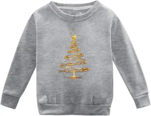 Toddler Boys Girls Christmas Sweatshirt Long Sleeve Sweaters Xmas Tree Crewneck Pullover Tops Baby Fall Winter Clothes