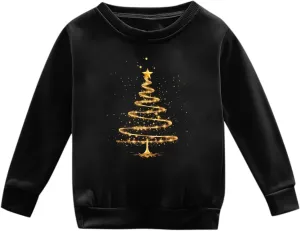 Toddler Boys Girls Christmas Sweatshirt Long Sleeve Sweaters Xmas Tree Crewneck Pullover Tops Baby Fall Winter Clothes