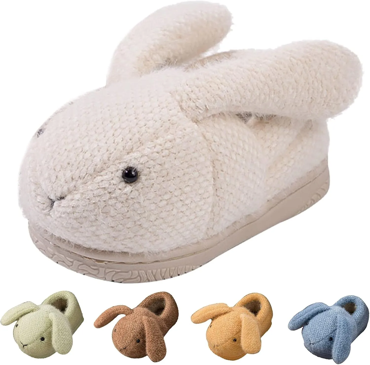Toddler Boys Girls Indoor House Slippers Lightweight Kids Bunny Style Non-Slip First Walking Home Socks Shoes